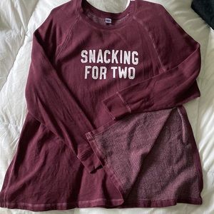 “Snacking for Two” maternity sweat shirt